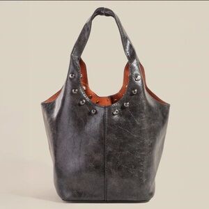 NWOT Black faux leather with Cognac Interior